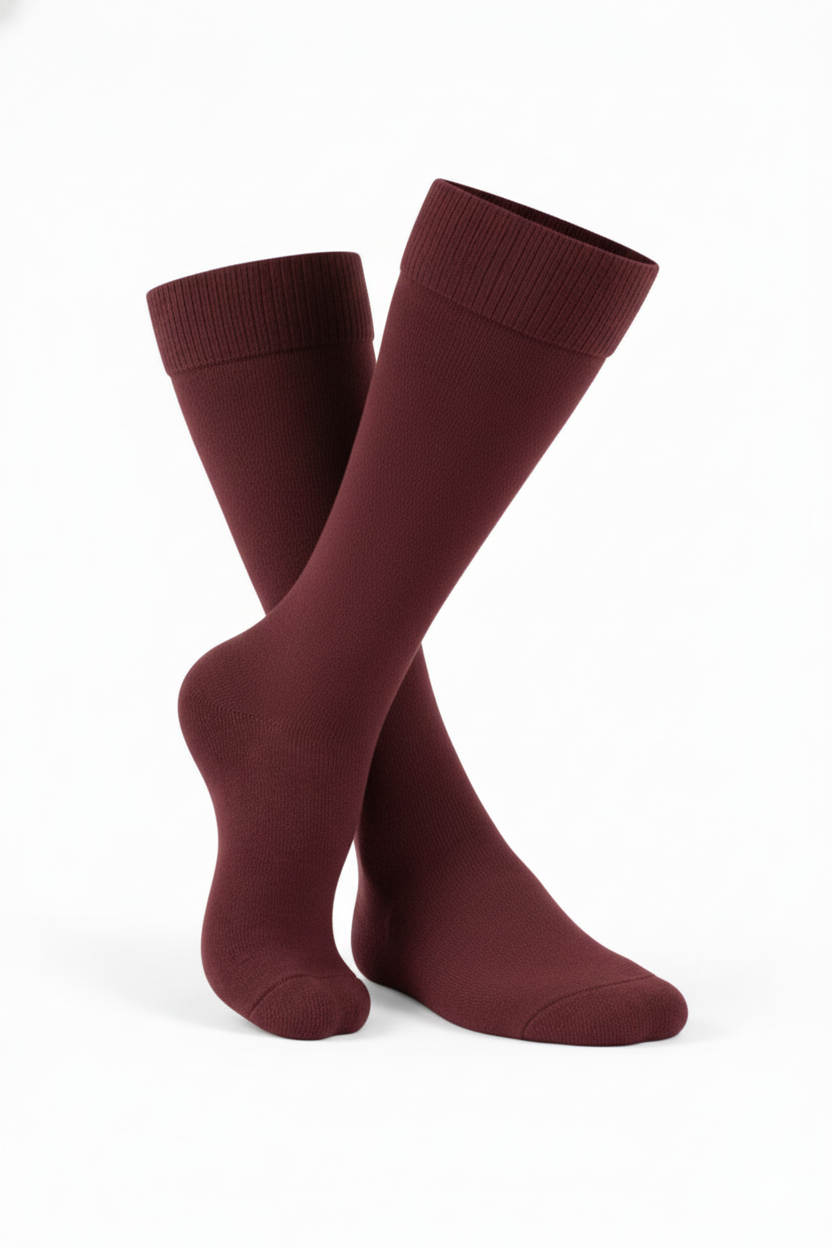 Maroon Cotton School Socks for Students | Regular Fit