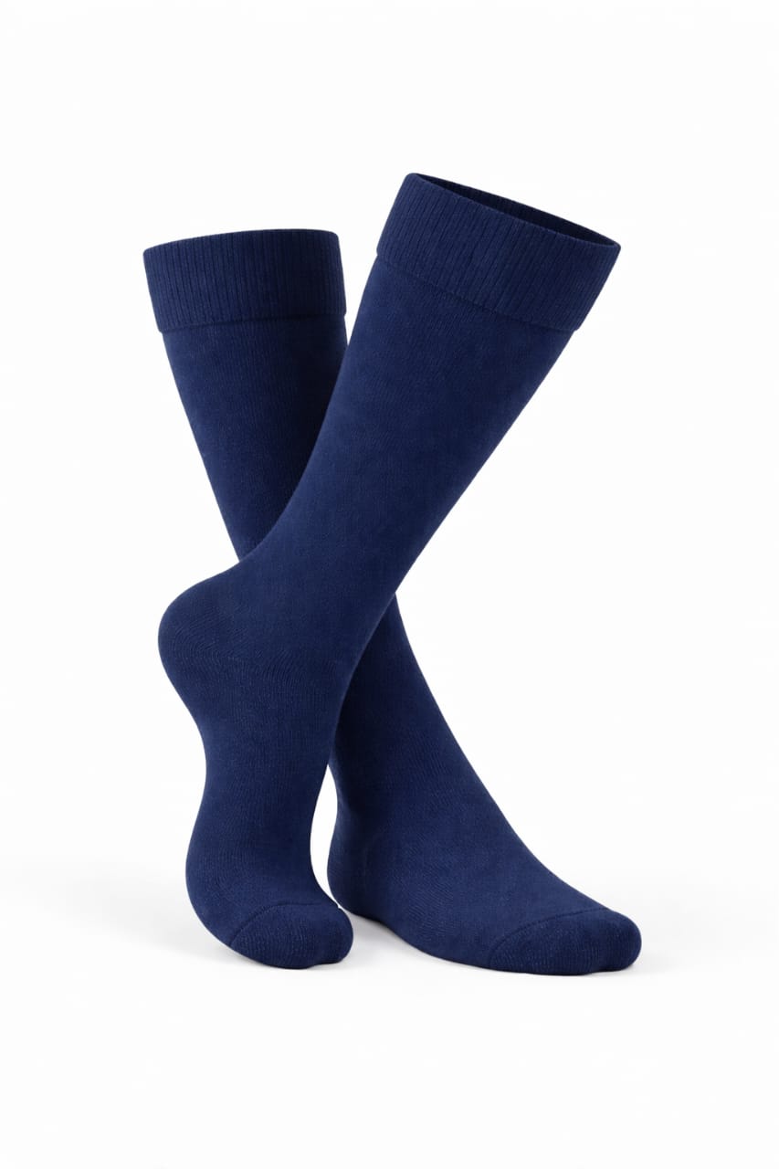 Navy Blue Cotton School Socks for Students | Regular Fit