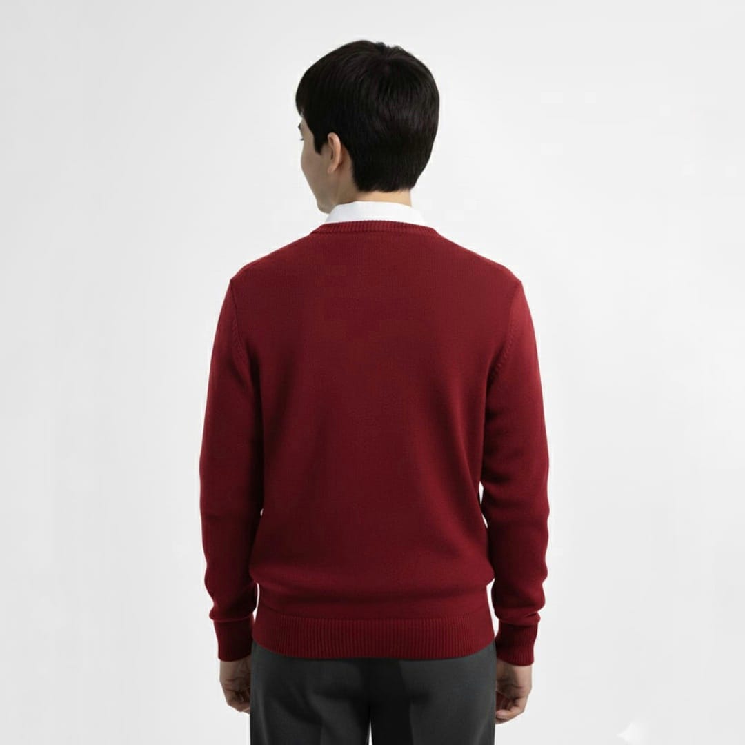 Classo Maroon School Sweater for Boys & Girls | Durable Winter Uniform