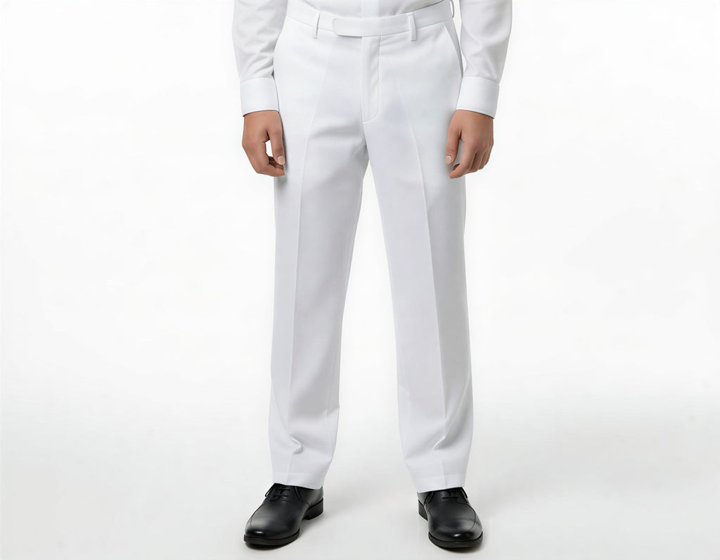 White School Uniform Pants for BOYS | Comfortable Polyester Trousers.